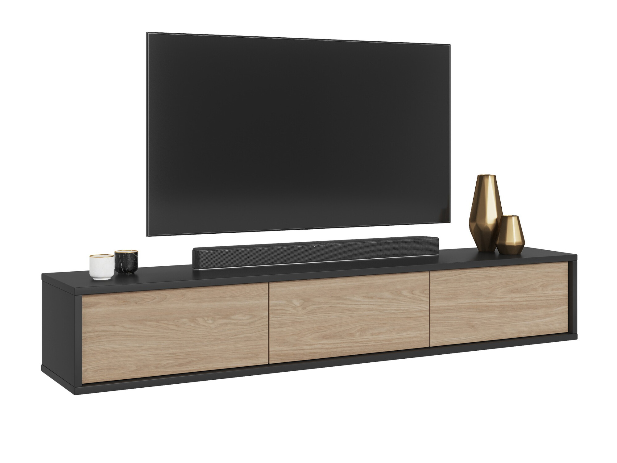 Mueble TV Austin 324 (Antracita + Roble)