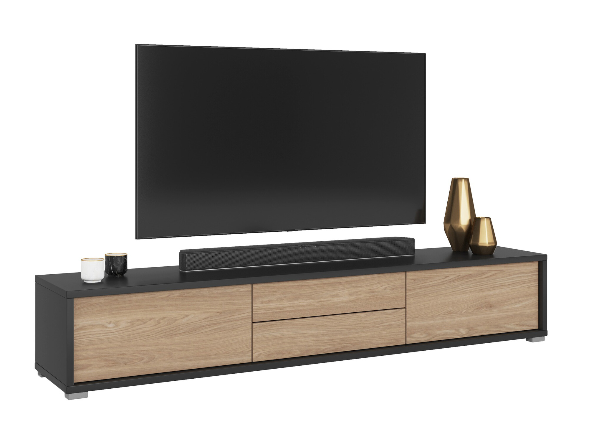 Mueble TV Austin 325 (Antracita + Roble)