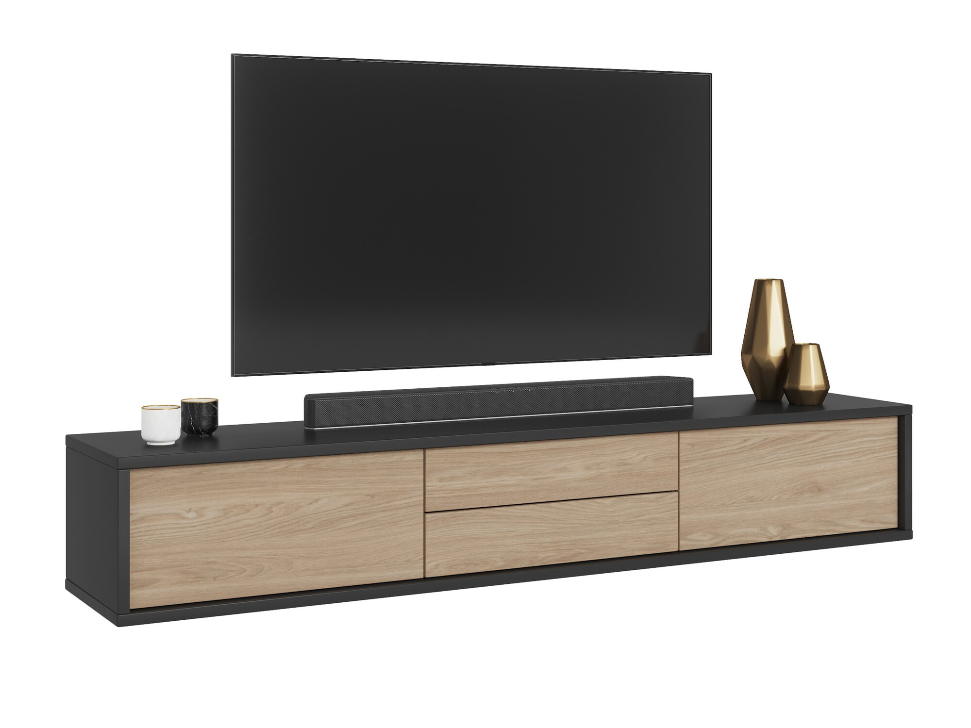 Mueble TV Austin 325 (Antracita + Roble)