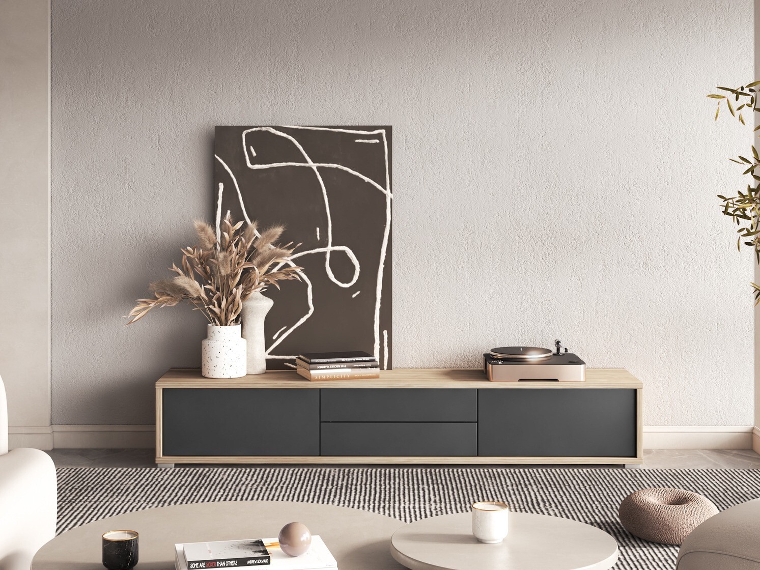 Mueble TV Austin 325 (Roble + Antracita)
