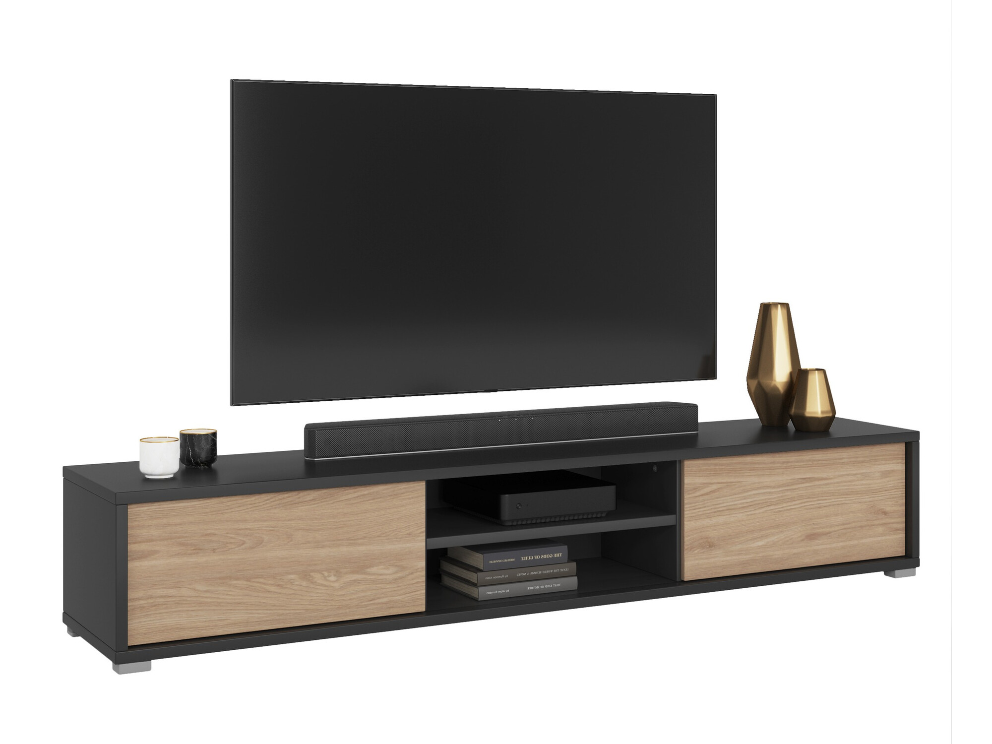 Mueble TV Austin 326 (Antracita + Roble)