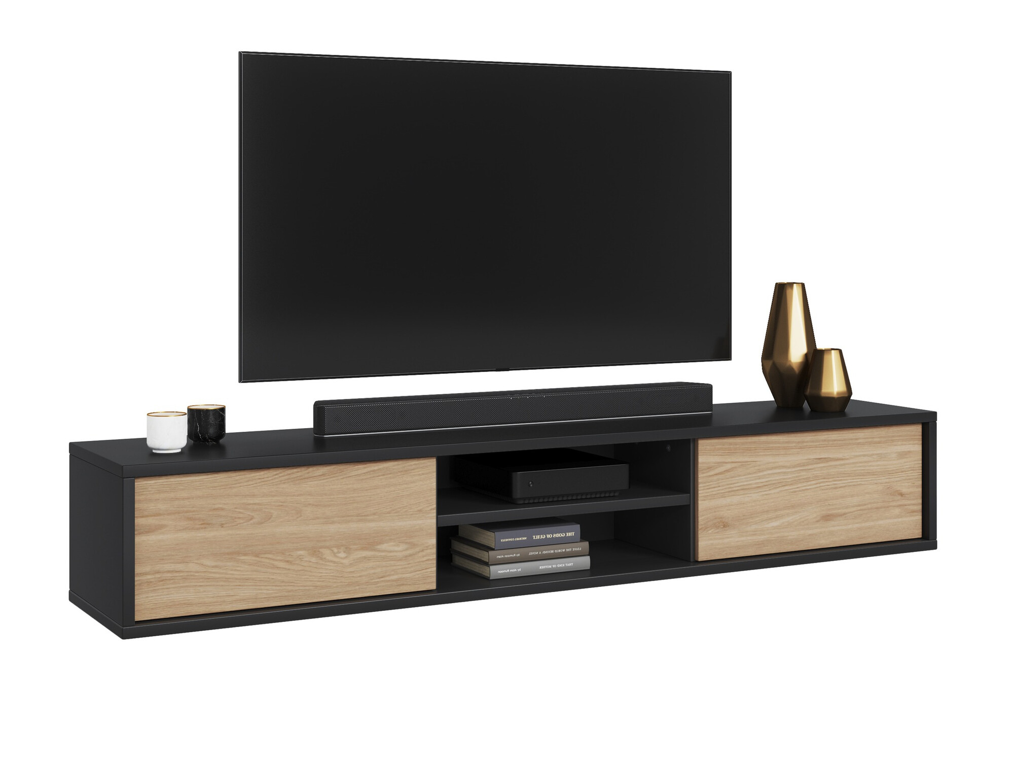 Mueble TV Austin 326 (Antracita + Roble)