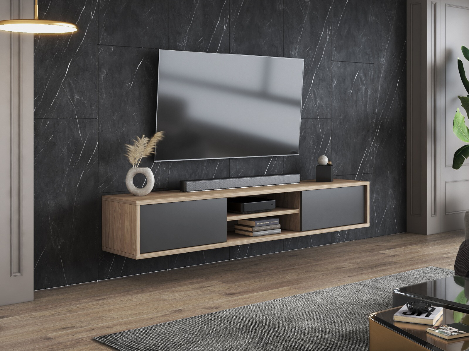 Mueble TV Austin 326 (Roble + Antracita)
