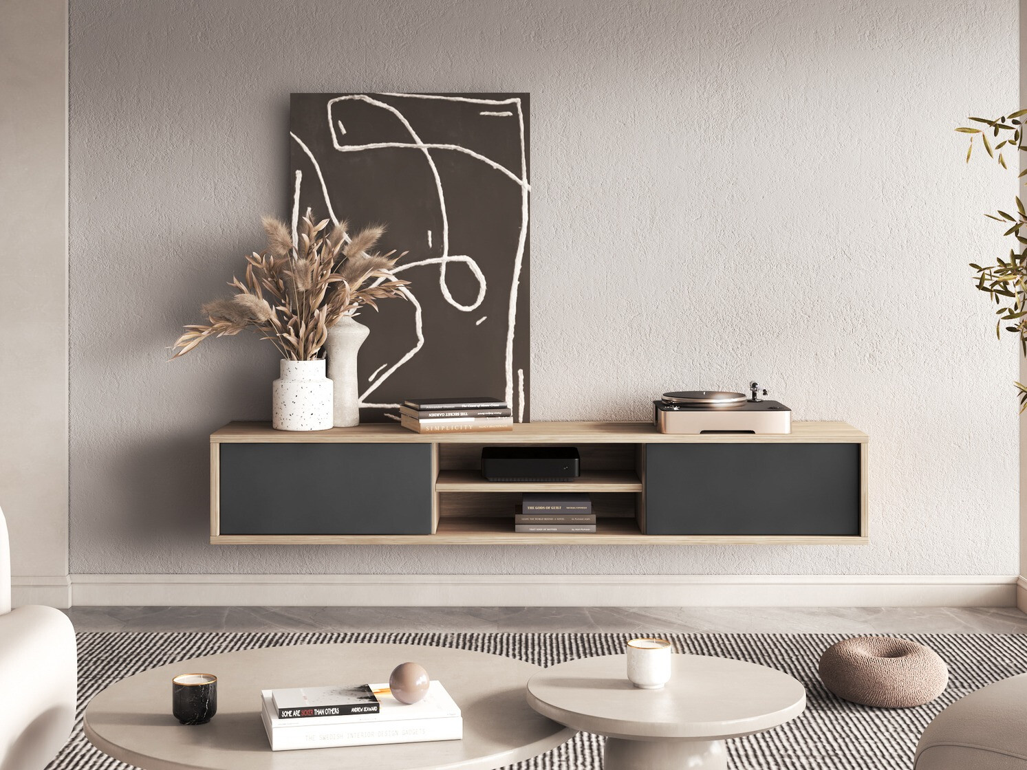 Mueble TV Austin 326 (Roble + Antracita)