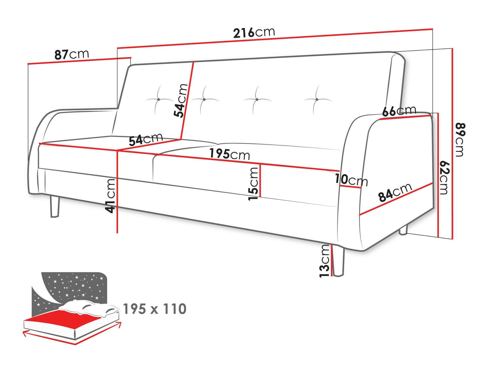 Sofá cama Comfivo Finis