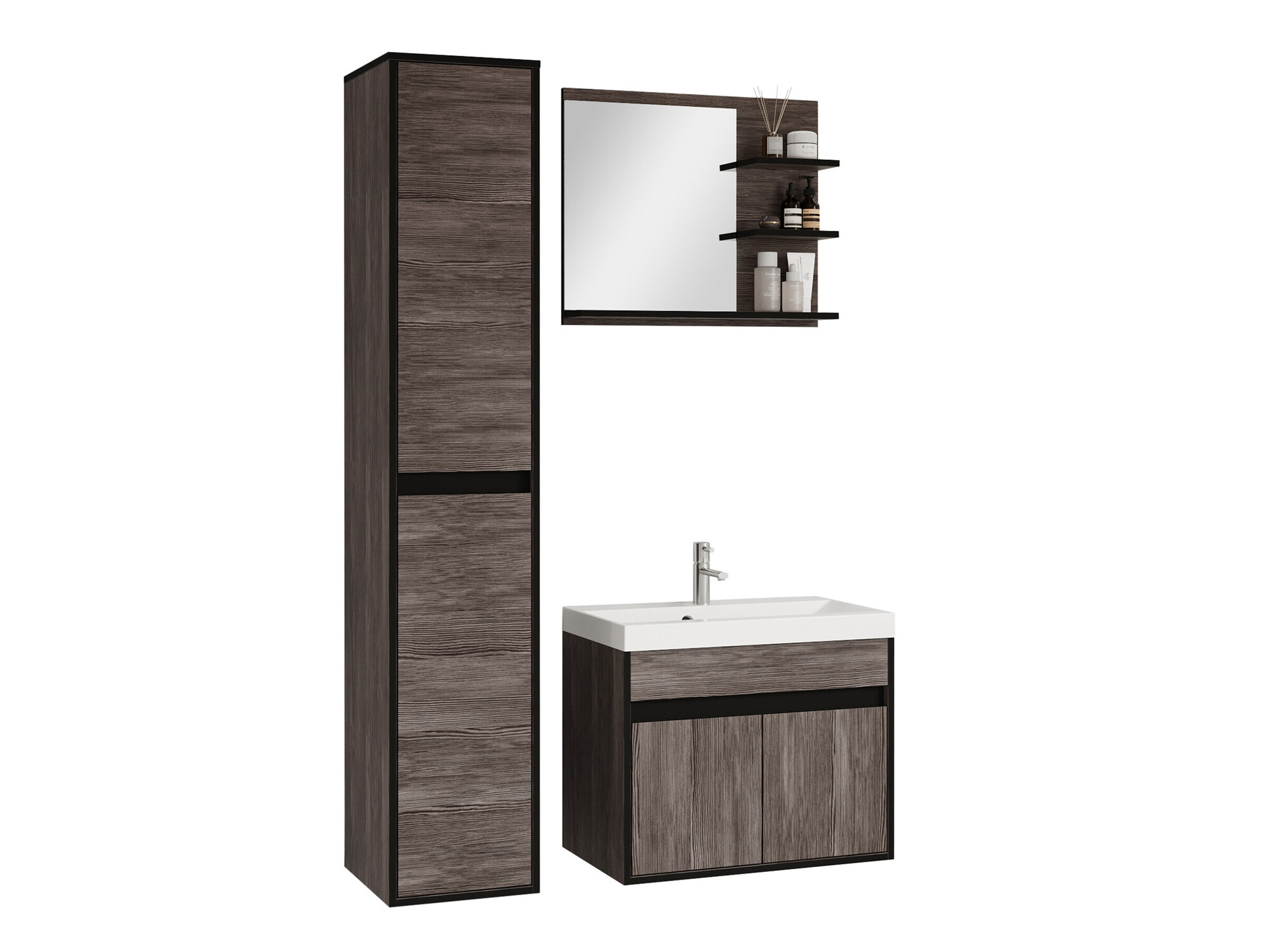 Conjunto de mueble de baño Sarasota 168 (Bodega + Negro)