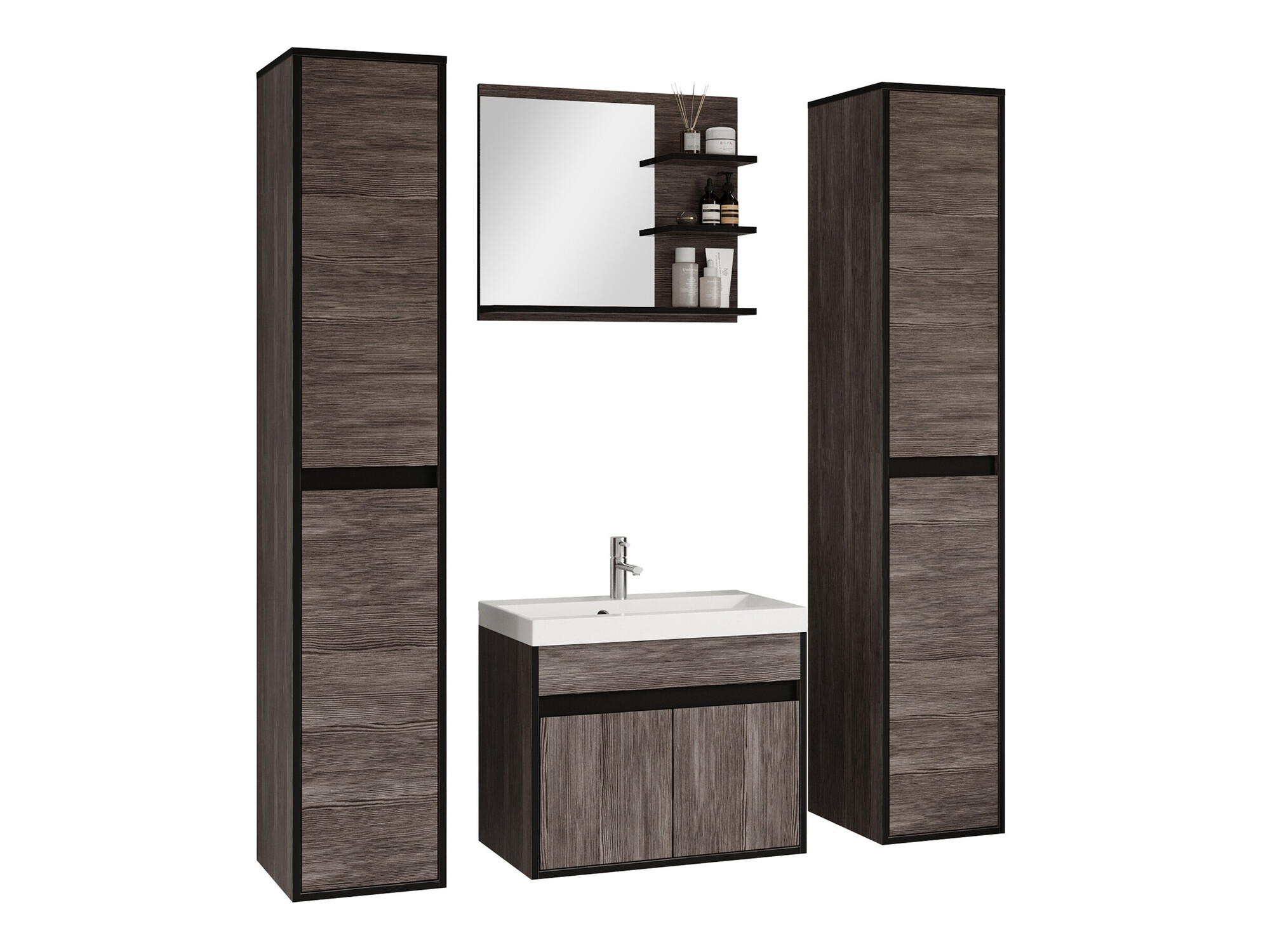 Conjunto de mueble de baño Sarasota 169 (Bodega + Negro)