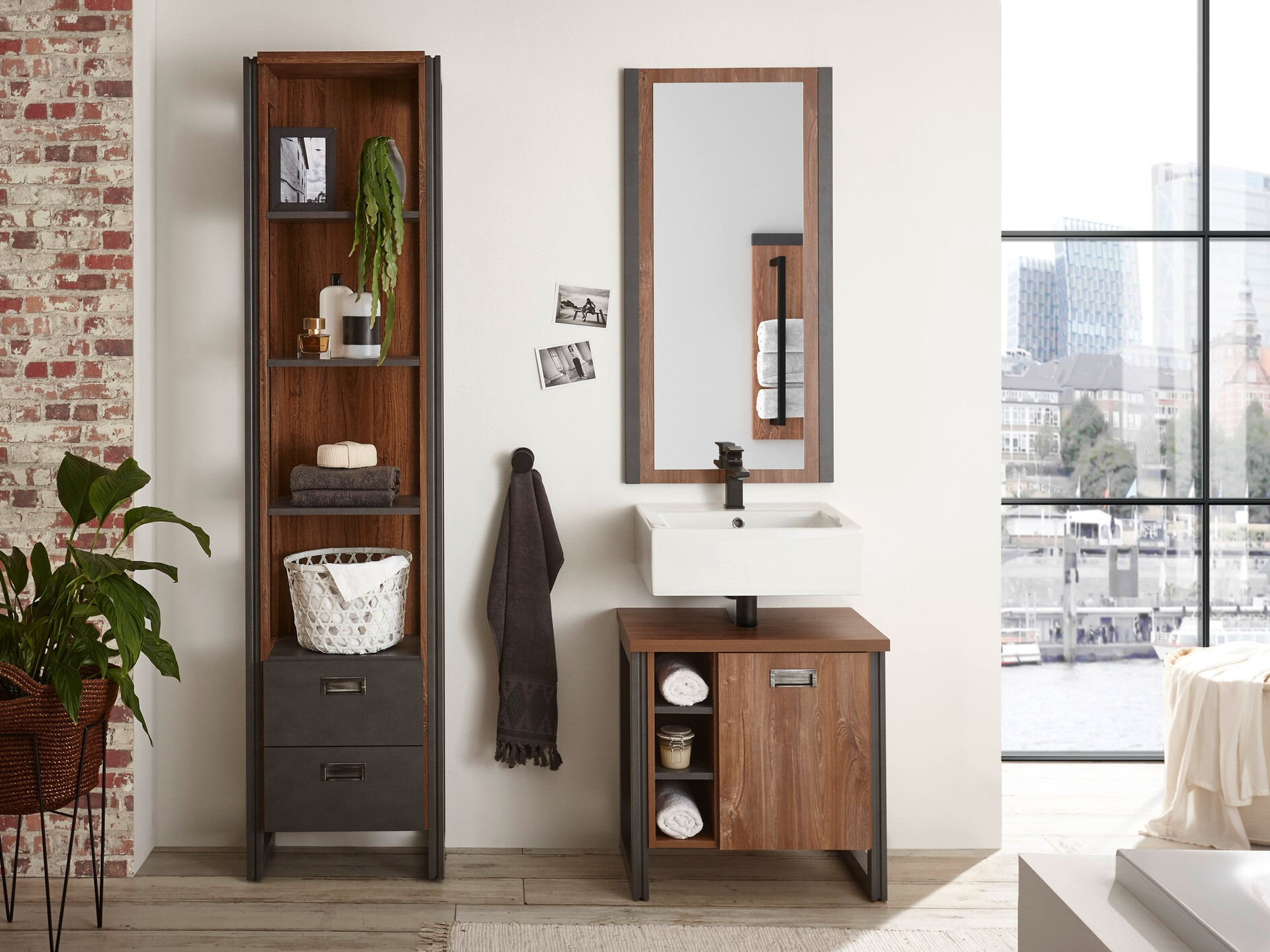 Armario de baño de pie para lavabo Virmeli 138