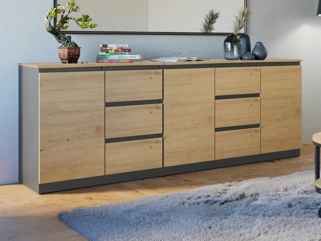 Cómoda Elbvelu 109 (Antracita + Roble Artisan)