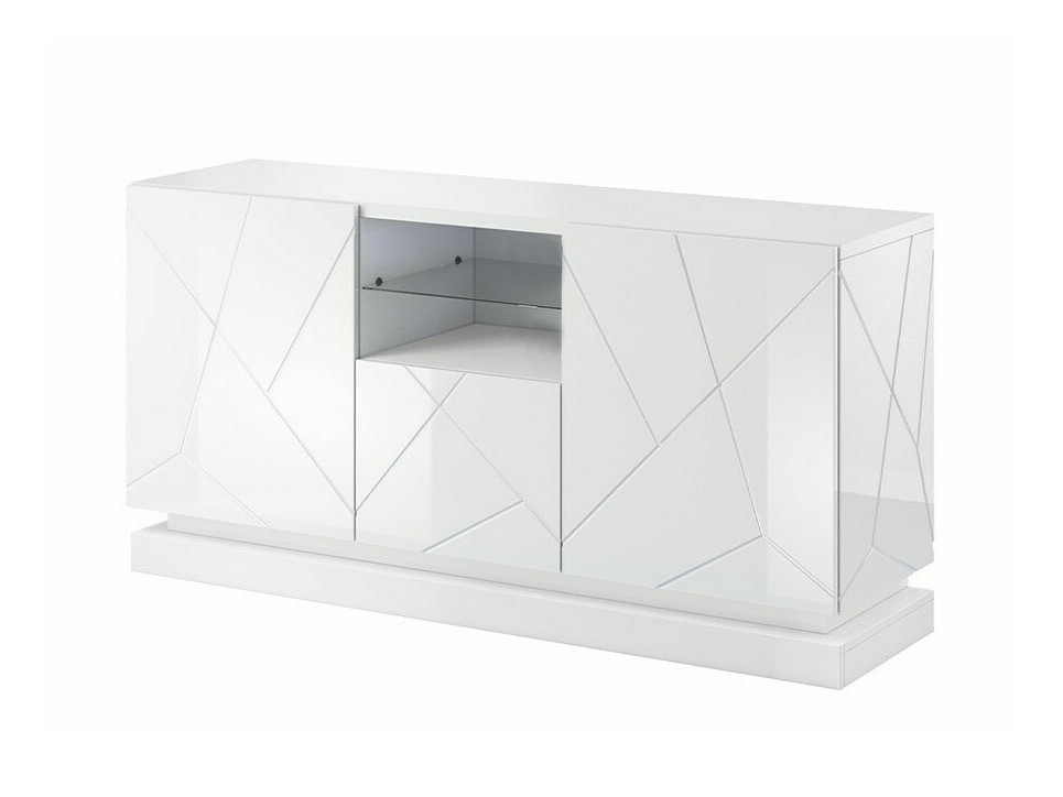 Aparador Charlotte 186 (Blanco + Blanco brillante)