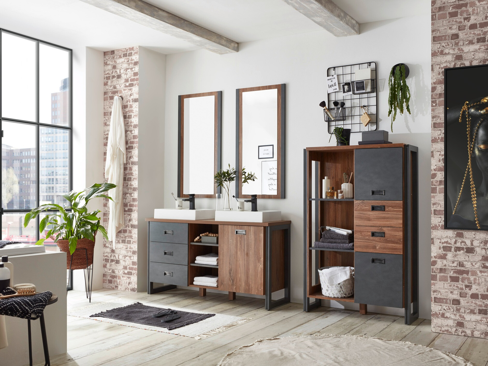 Armario de baño de pie para lavabo Virmeli 141