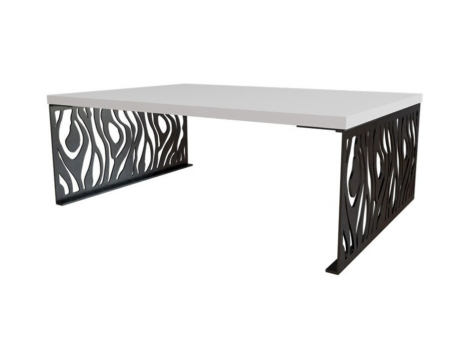 Mesa de centro Germantown 108 (Blanco brillante + Negro mate)