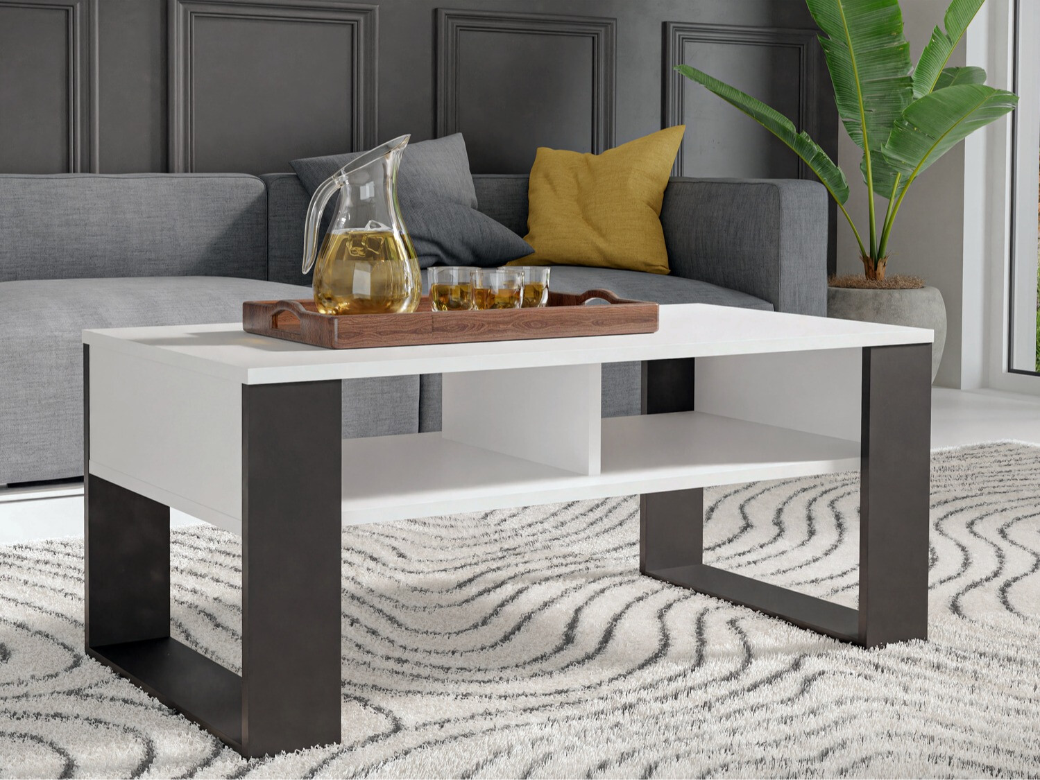 Mesa de centro Mandeville 209 (Blanco + Negro)
