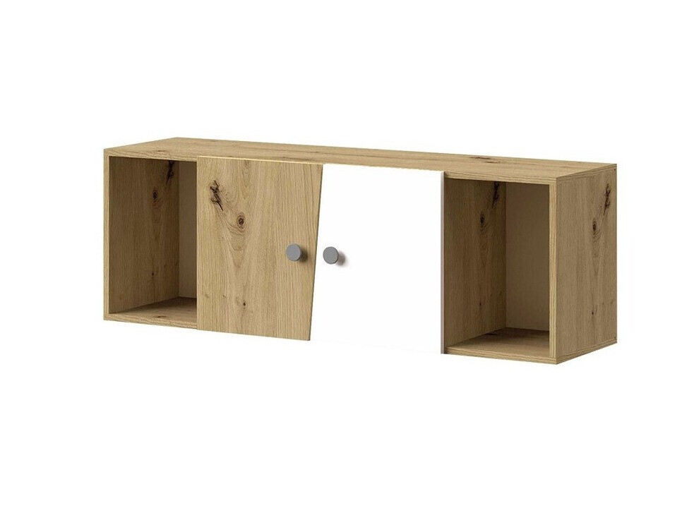 Armario de pared Almira 112 (Roble Artisan + Blanco + Gris)