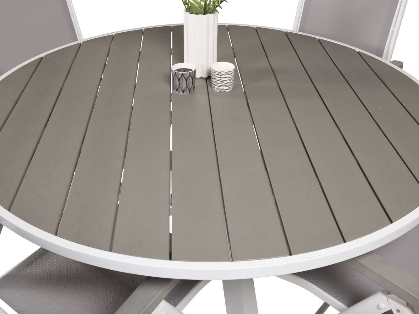 Conjunto de mesa y sillas Dallas 2347 (Gris + Blanco)