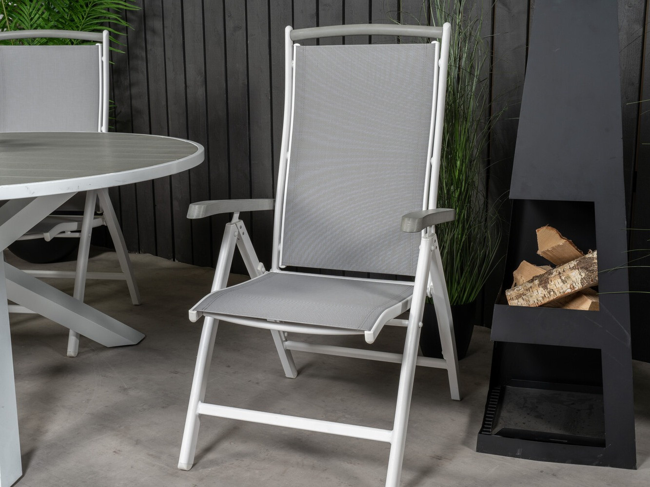 Conjunto de mesa y sillas Dallas 2347 (Gris + Blanco)