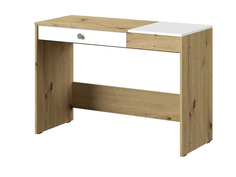 Mesa de oficina Almira 109 (Roble Artisan + Blanco + Gris)