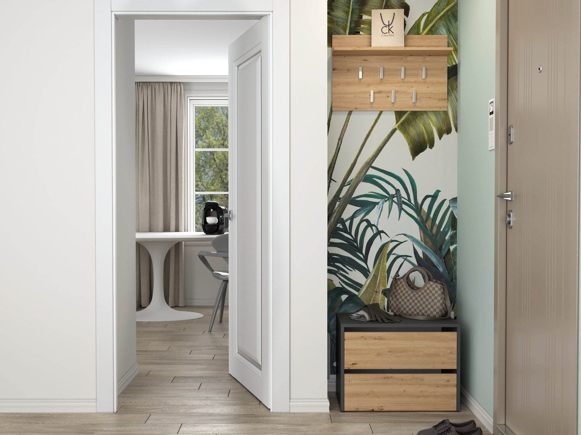 Zapatero Mandeville 222 (Antracita + Roble Artisan)