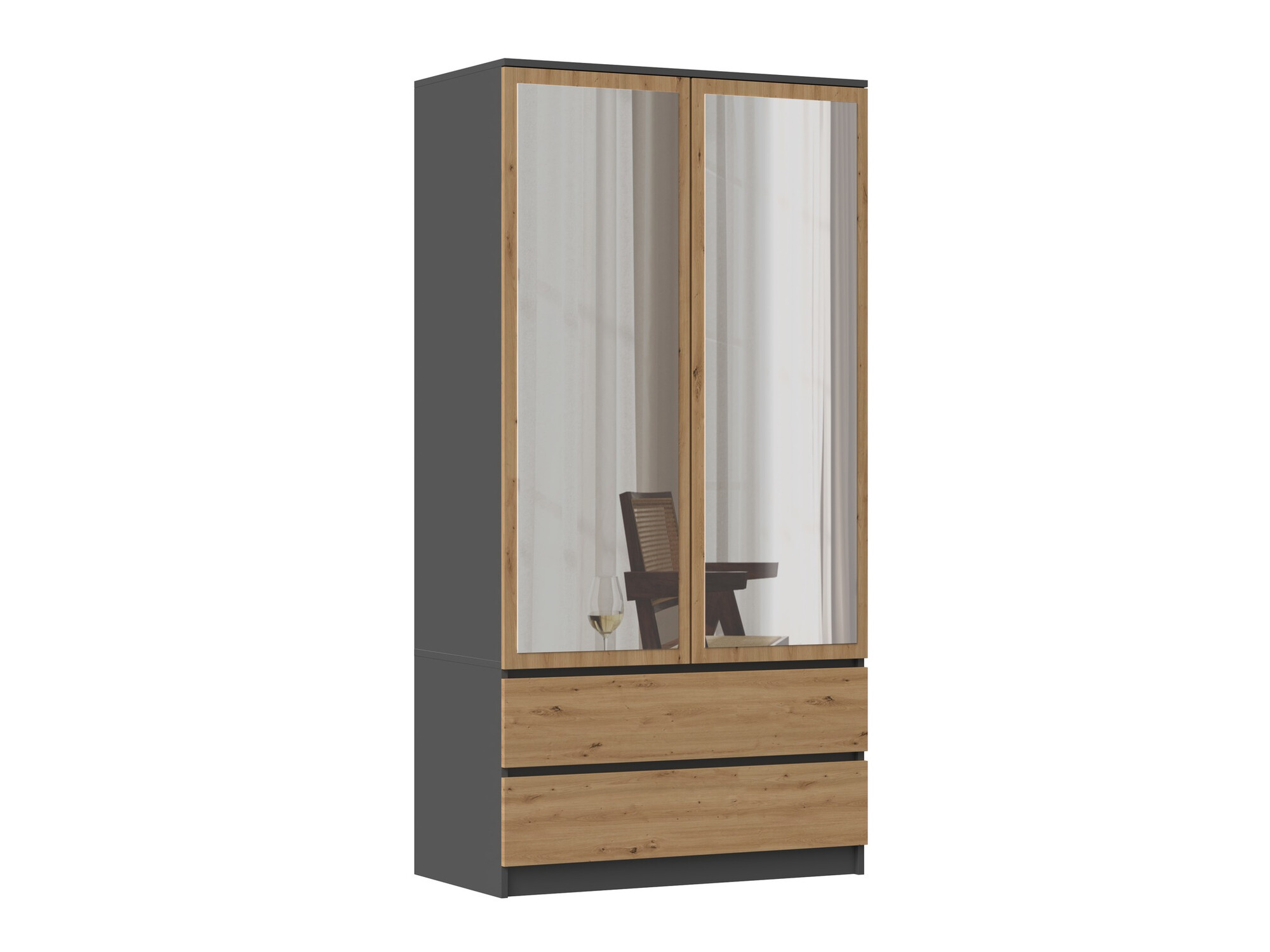 Armario Elbvelu 116 (Antracita + Roble Artisan)