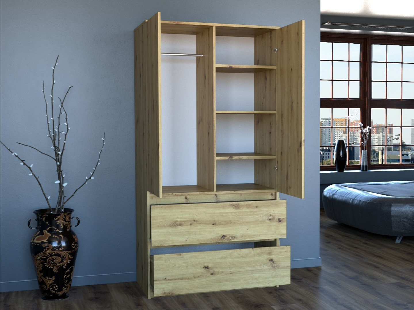 Armario Elbvelu 116 (Roble Artisan)