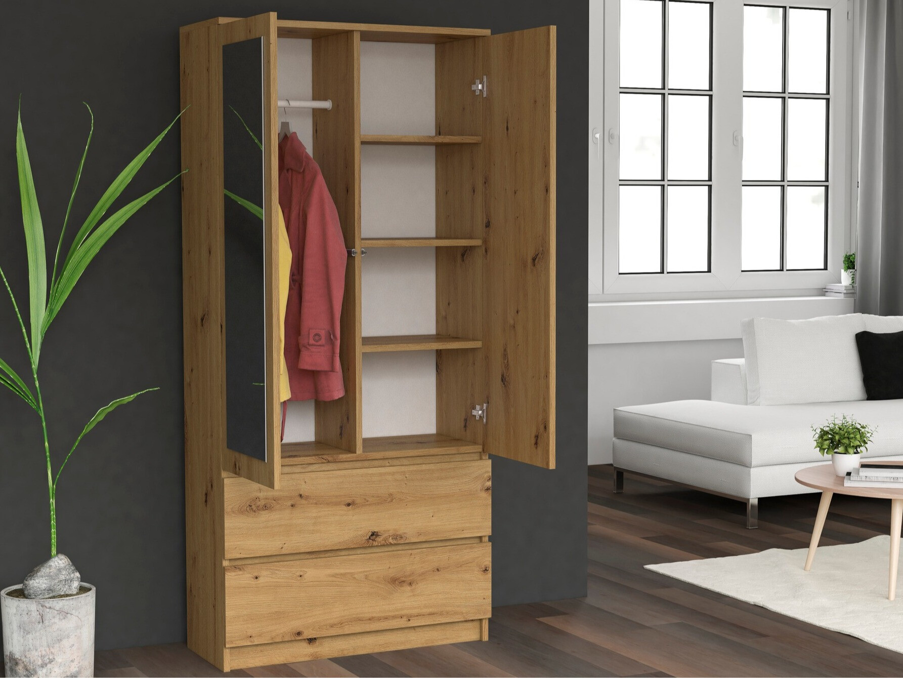 Armario Elbvelu 116 (Roble Artisan)