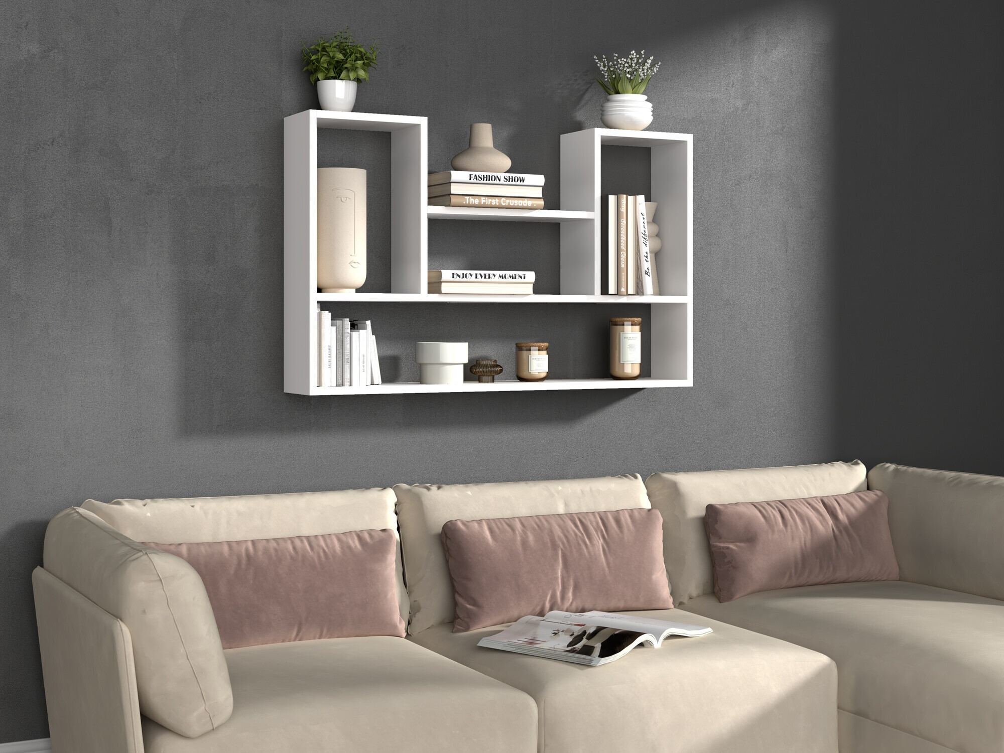 Estantería de pared Mandeville 225 (Blanco)