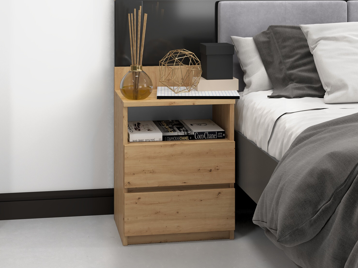 Mesilla de noche Elbvelu 119 (Roble Artisan)