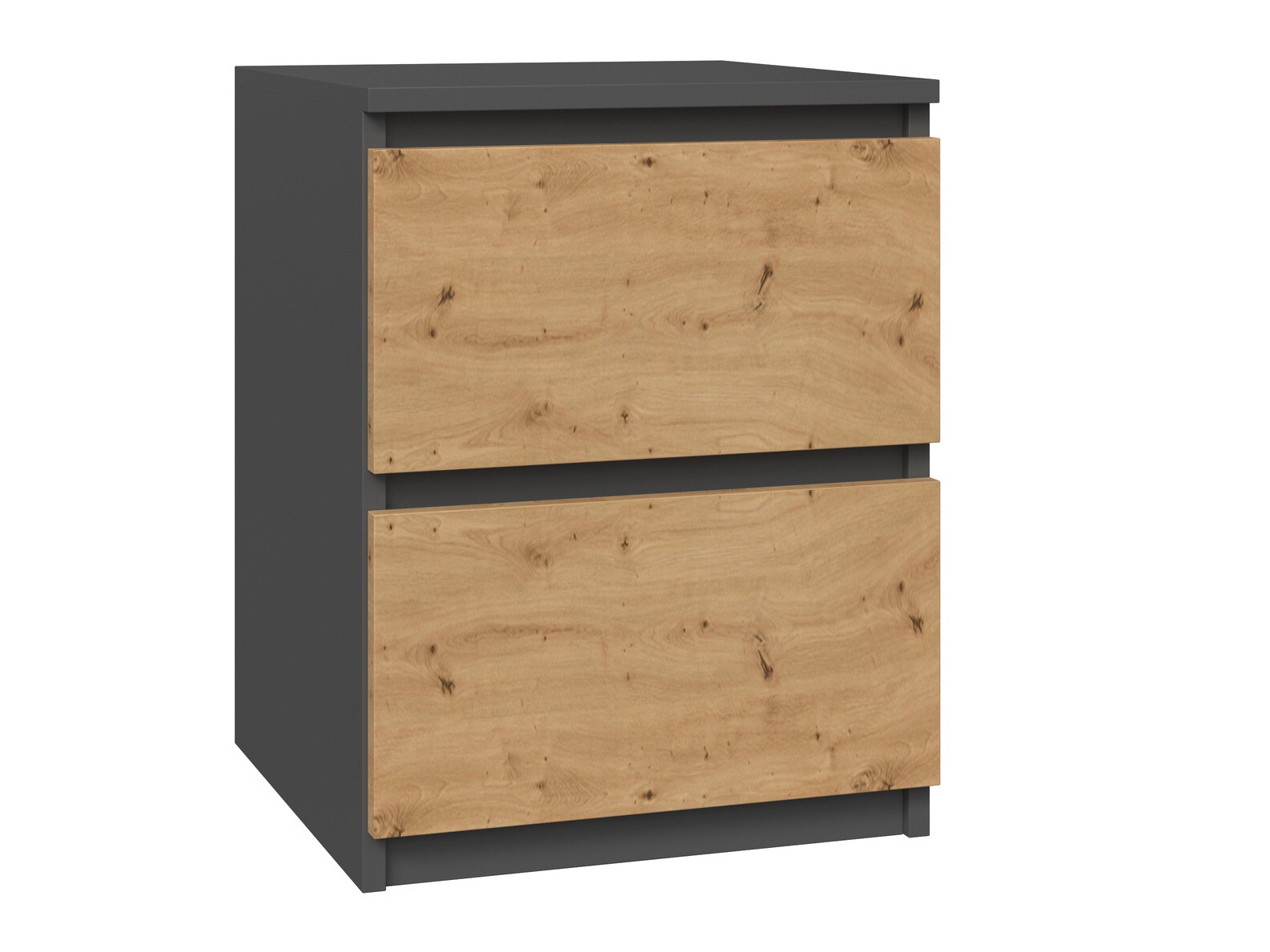 Mesilla de noche Elbvelu 120 (Antracita + Roble Artisan)