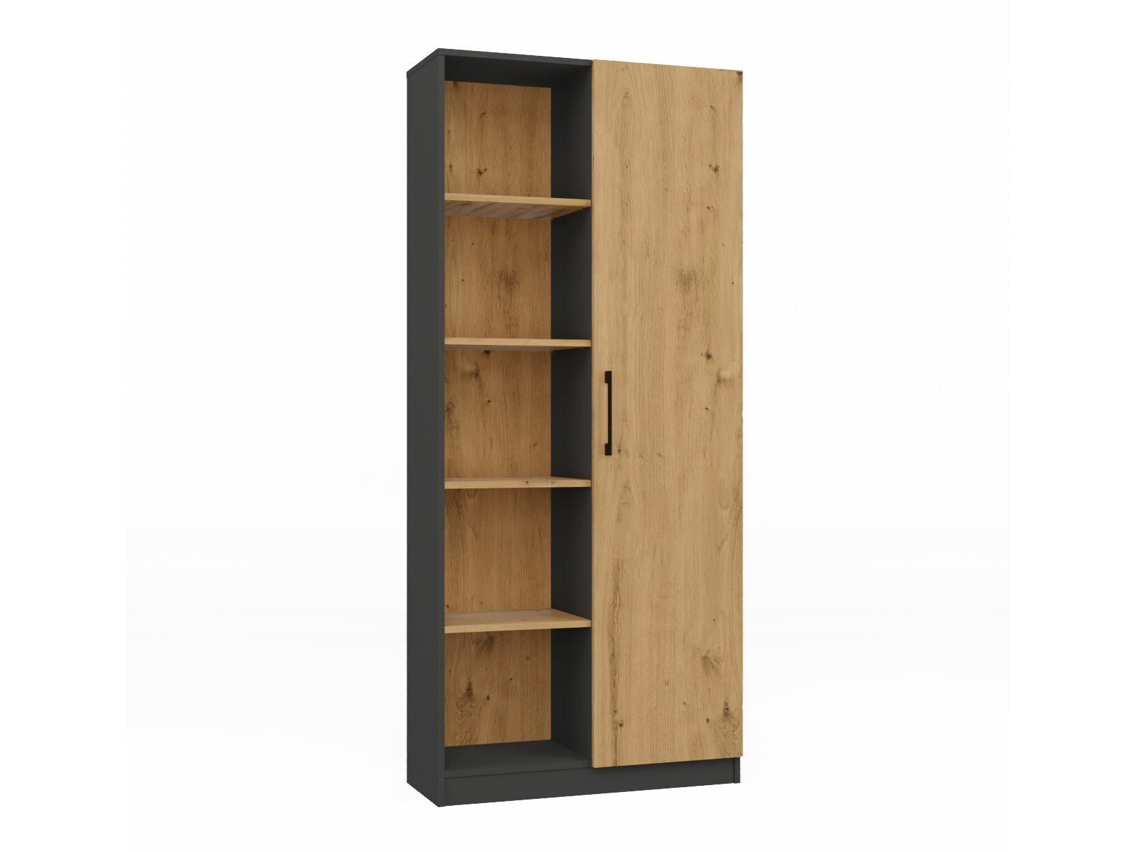 Estantería Elbvelu 122 (Antracita + Roble Artisan)