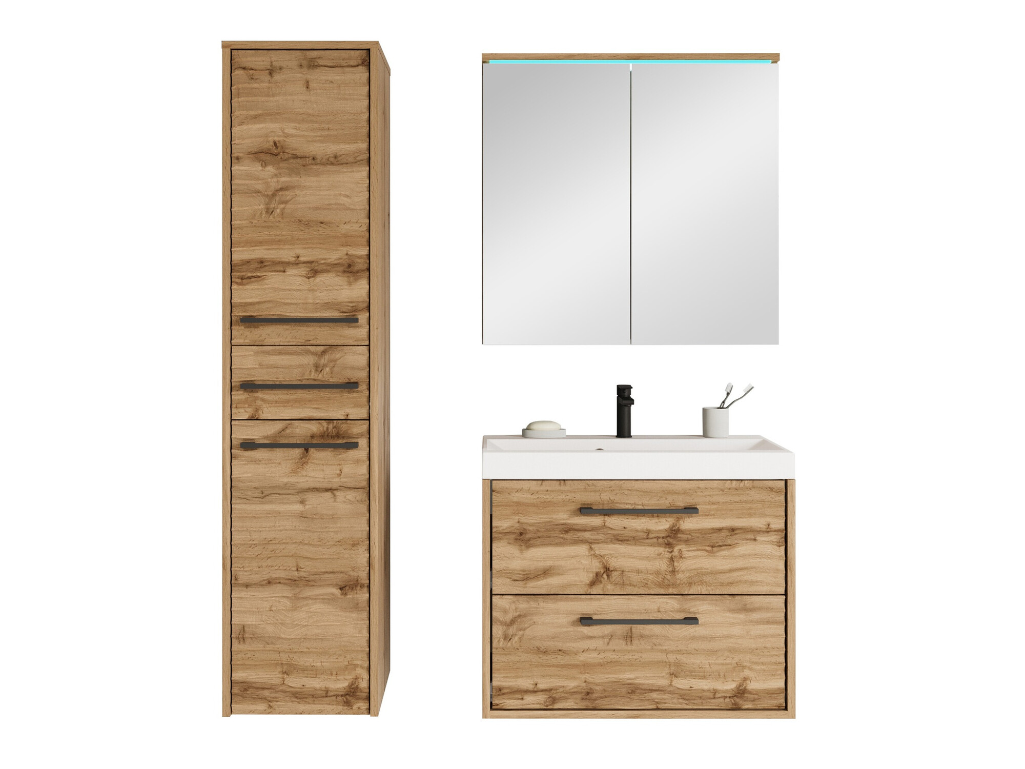 Conjunto de mueble de baño Sarasota 173 (Roble wotan)