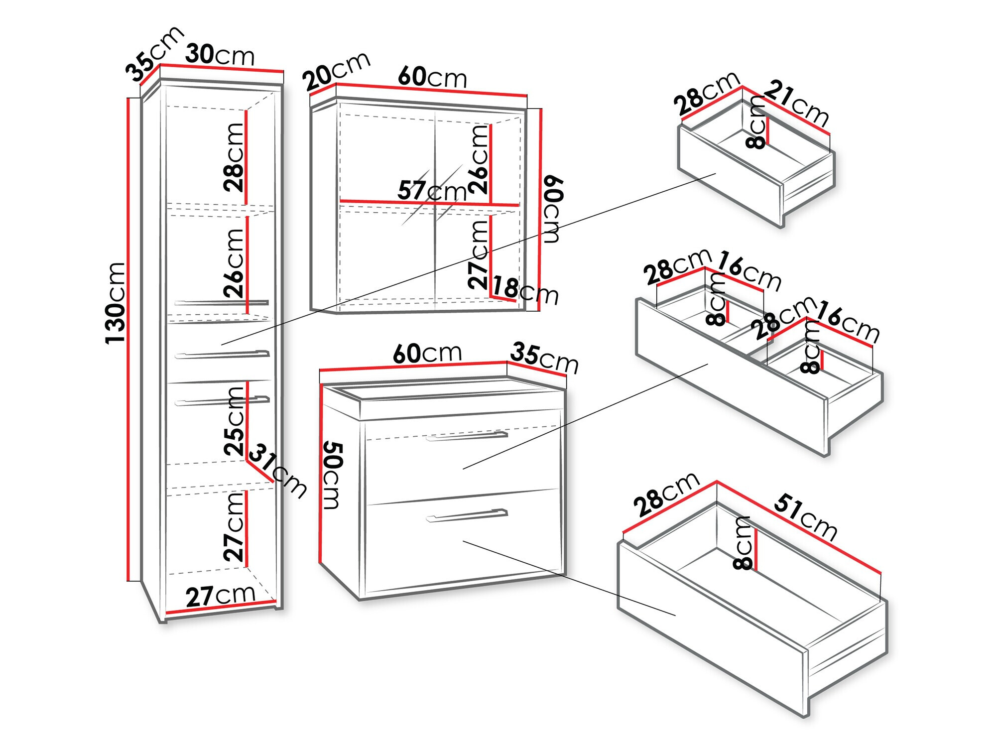 Conjunto de mueble de baño Sarasota 173 (Roble wotan)