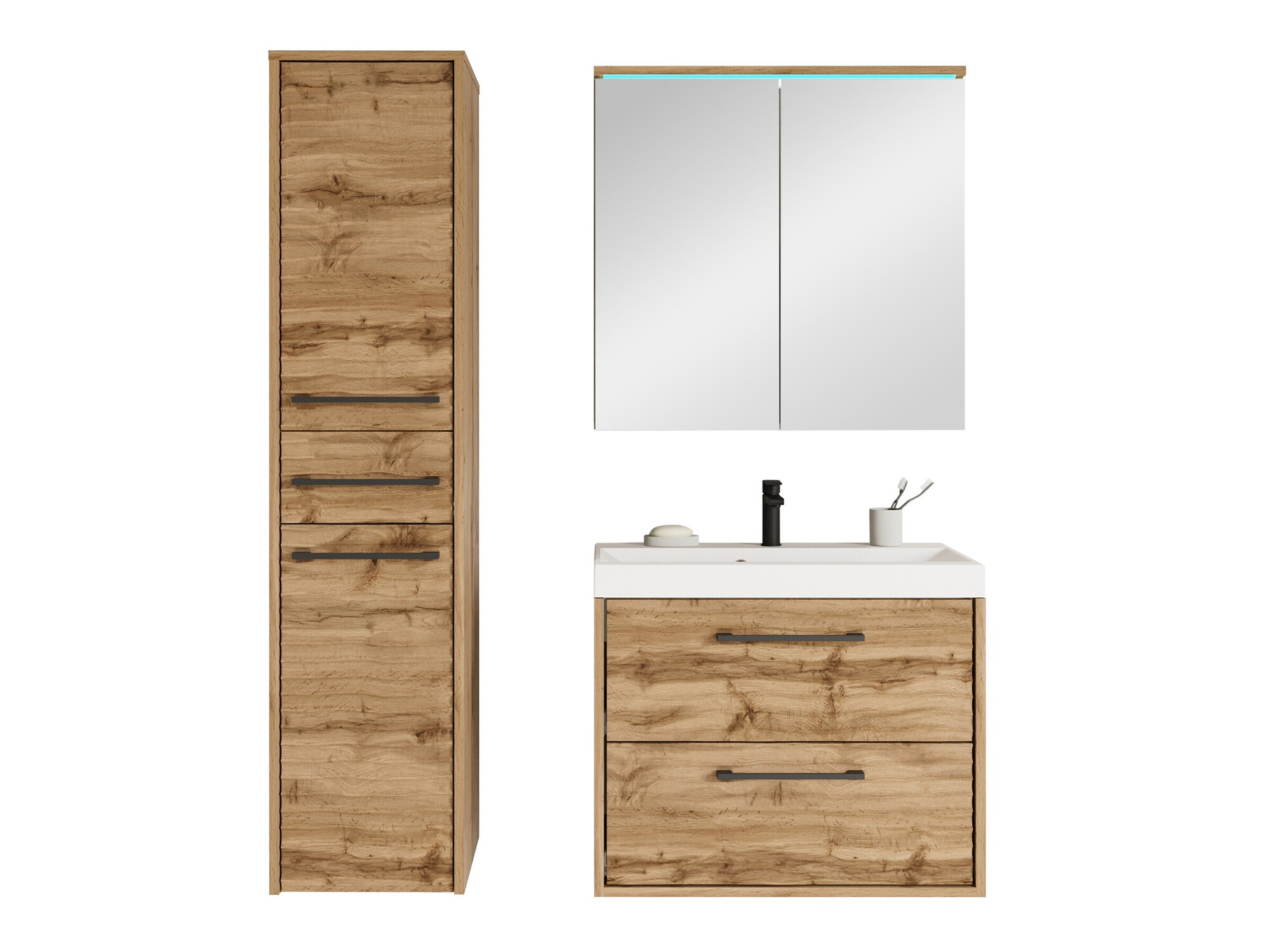 Conjunto de mueble de baño Sarasota 173 (Roble wotan)