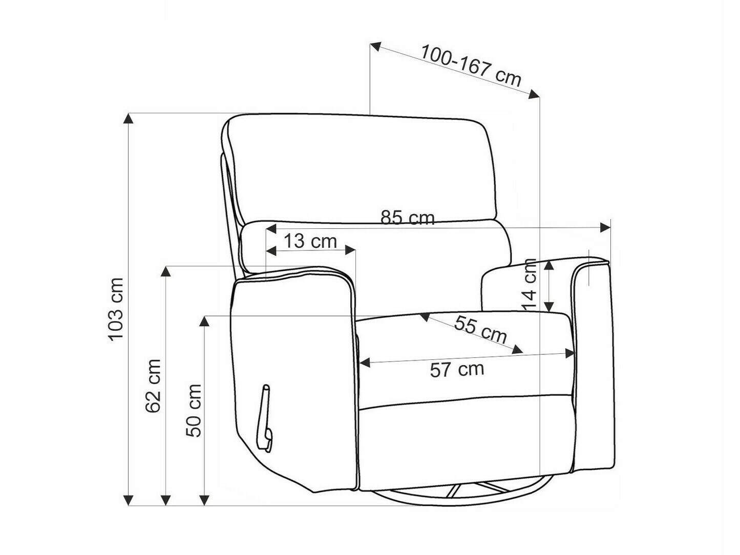 Sillón reclinable Houston 1669 (Gris)