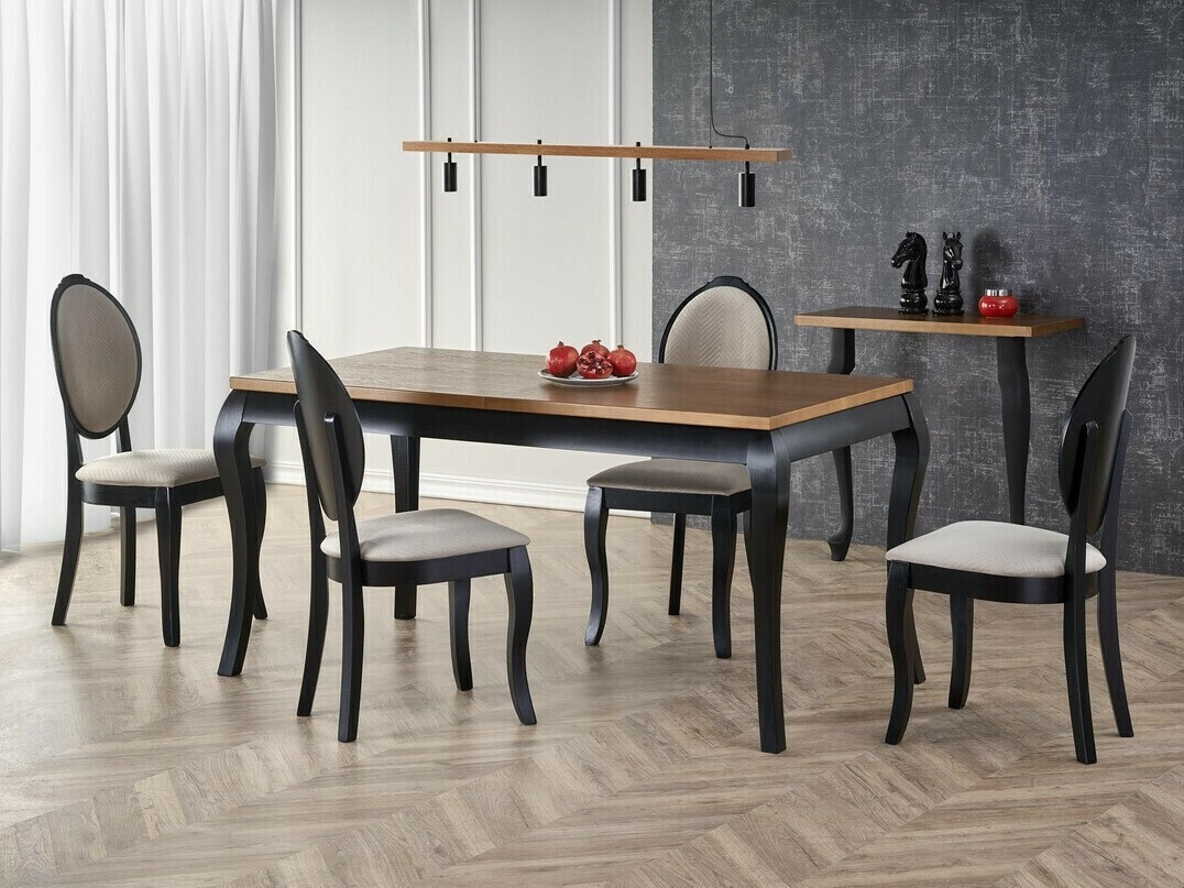 Mesa Houston 1202 (Roble oscuro + Negro)