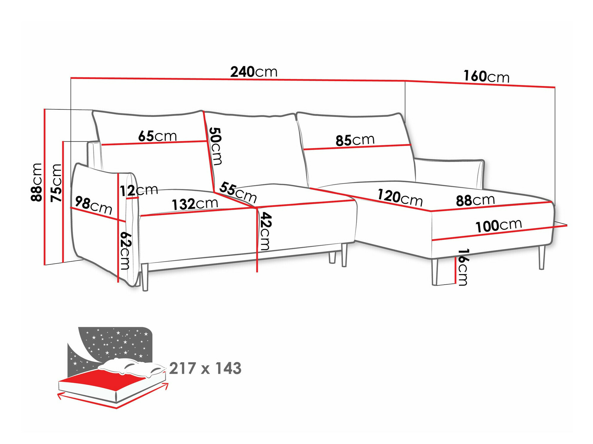 Sofá rinconero Columbus 224 (Velo 623)