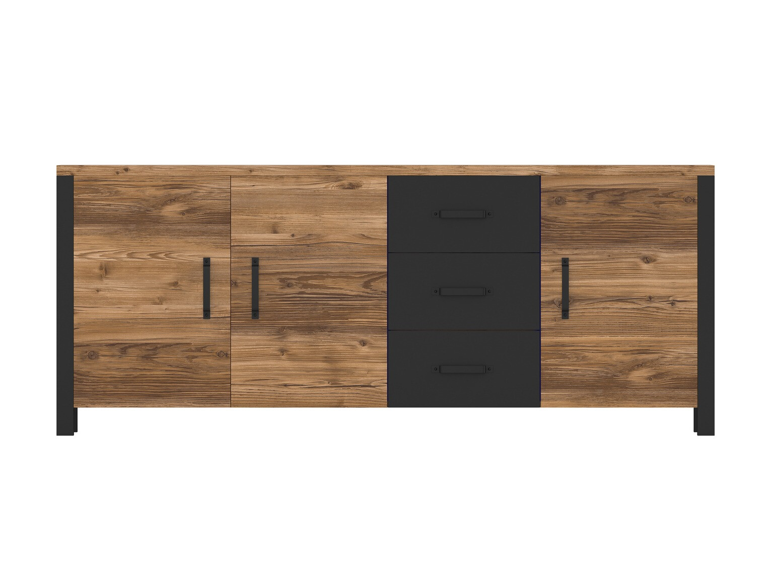 Cómoda Tornua 106 (Abeto oscuro + Negro mate)