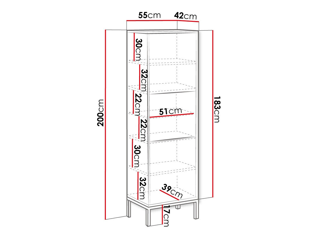 Estantería Levelbu 105 (Blanco + Blanco brillante)