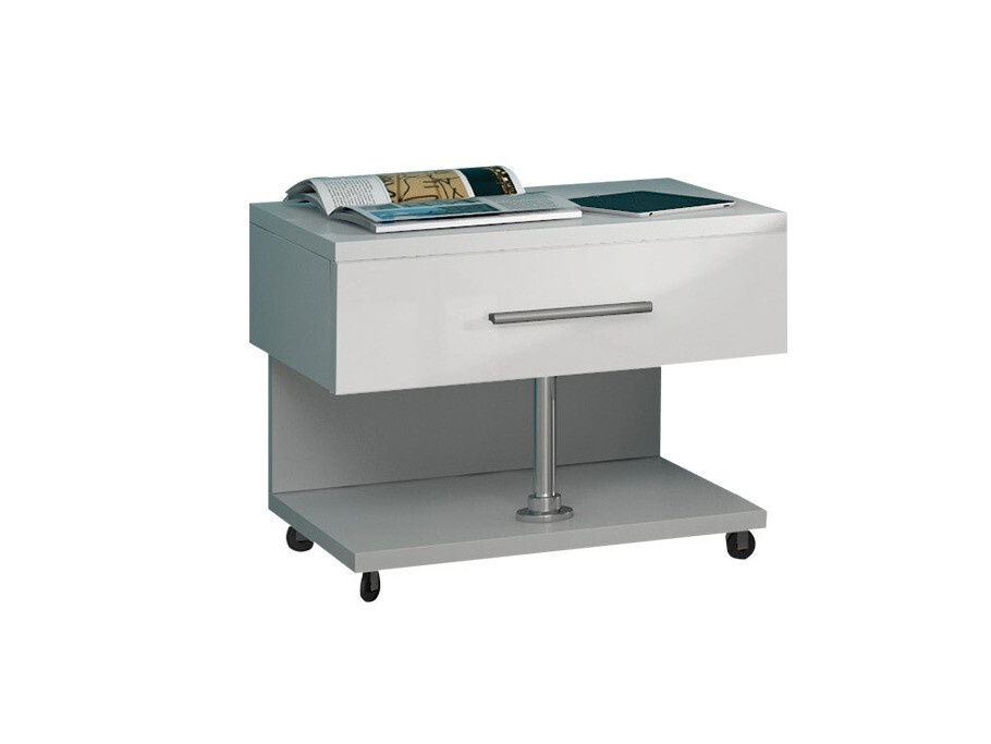 Mesilla de noche Campus (Blanco + Blanco brillante)