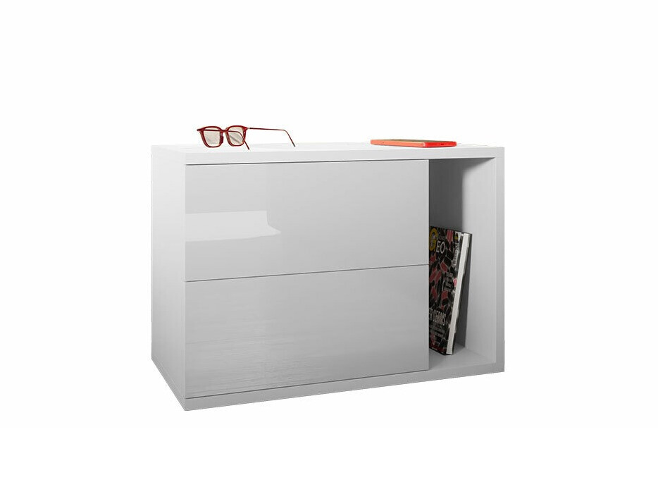 Mesilla de noche Hederos (Blanco + Blanco brillante)