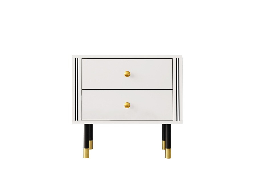 Mesilla de noche Merced 113 (Blanco + Blanco brillante)