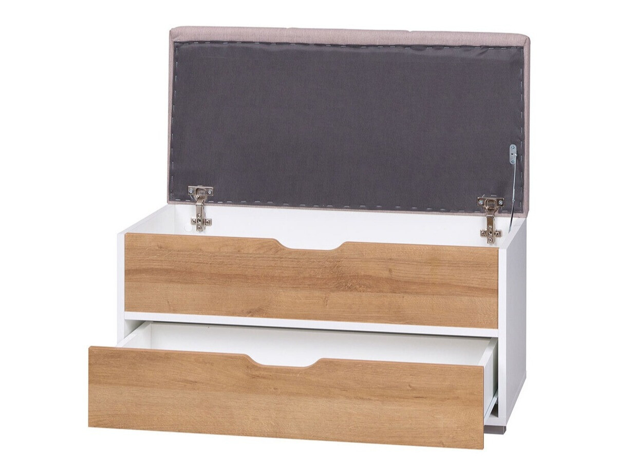 Banco acolchado Providence H105 (Grafito + Roble Artisan + Blanco + Avellino 101)