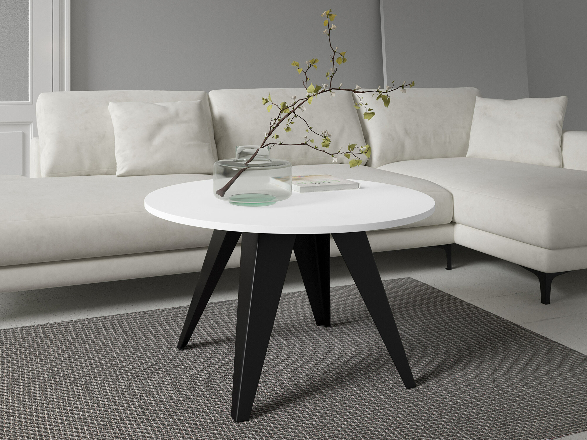 Mesa de centro Oswego 116 (Negro + Blanco)