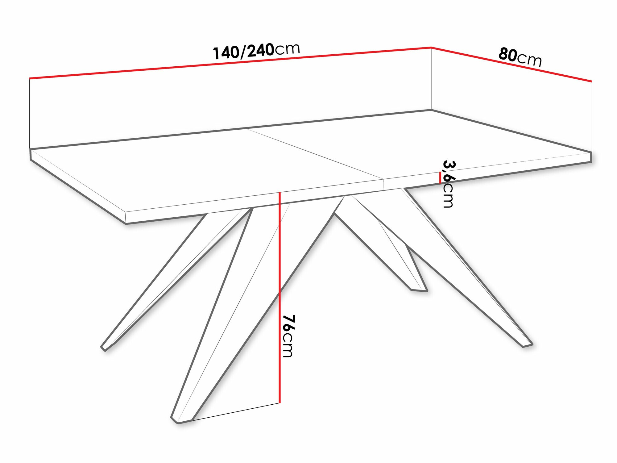 Mesa Oswego 113 (Negro + Blanco)