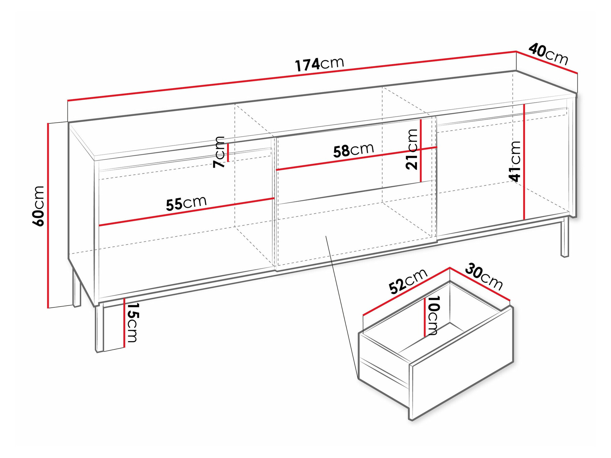 Mueble TV Comfivo Delruva 104 (Negro)