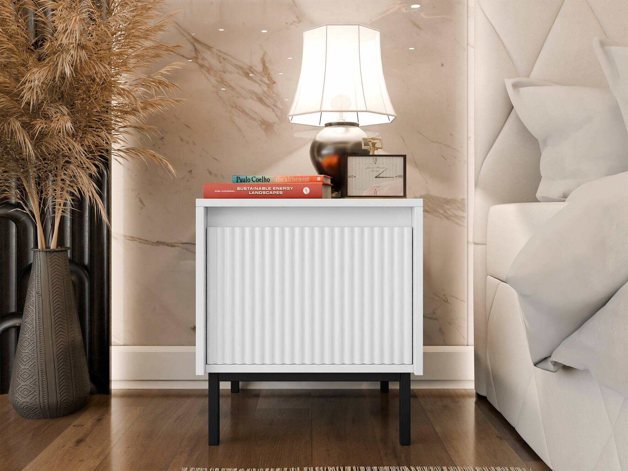 Mesilla de noche Comfivo Delruva (Blanco)