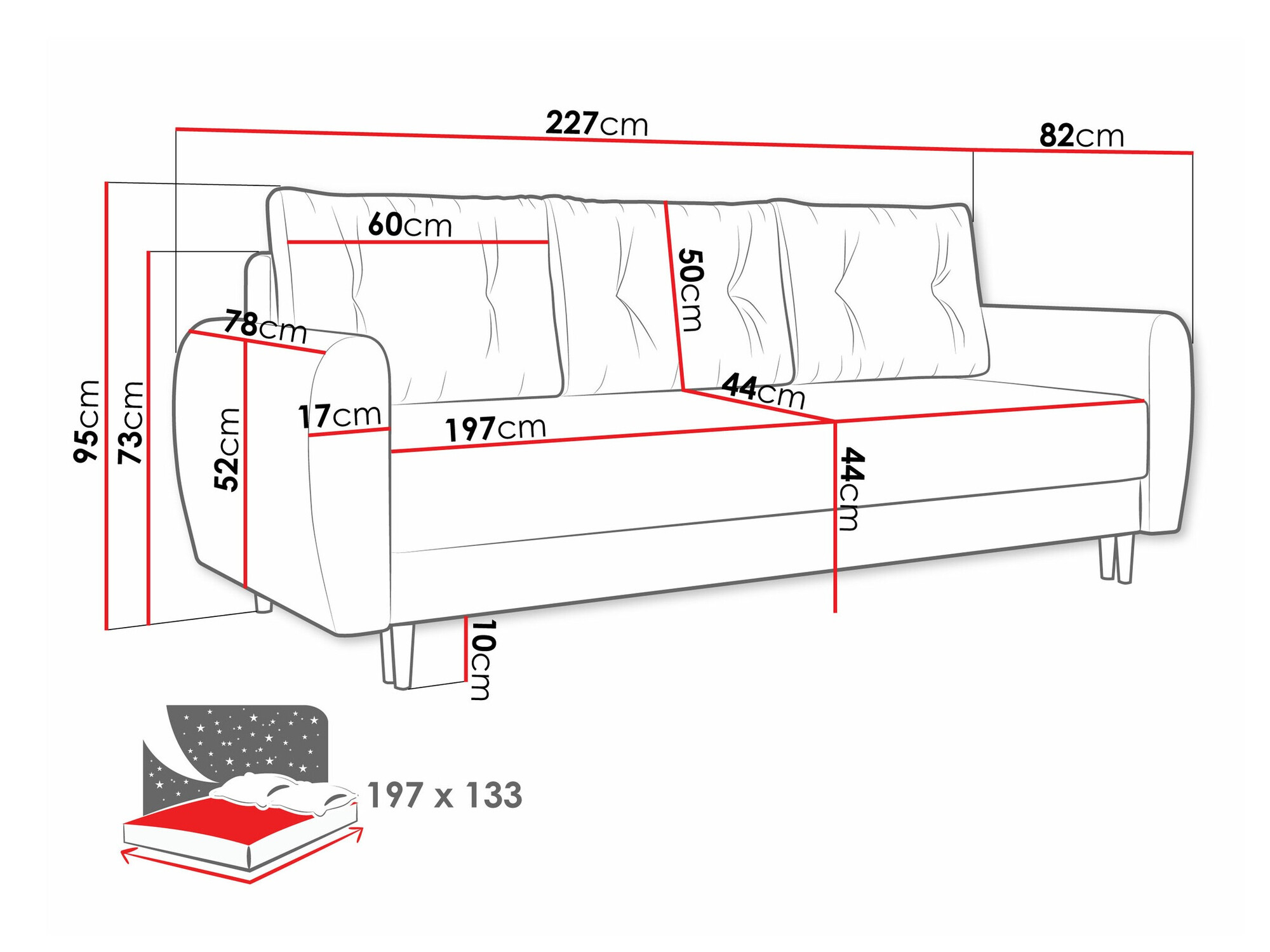 Sofá-cama Memphis 143 (Itaka 11)