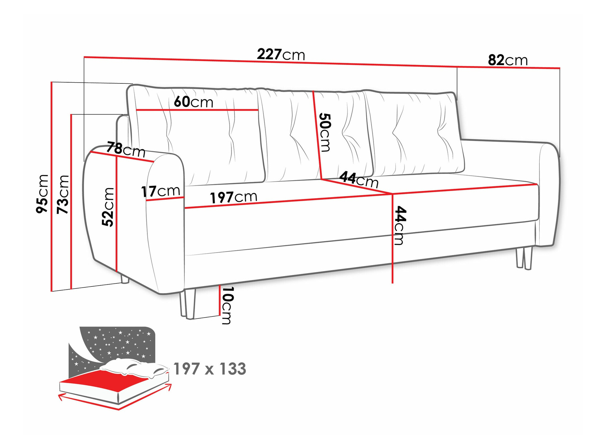 Sofá-cama Memphis 143 (Itaka 15)