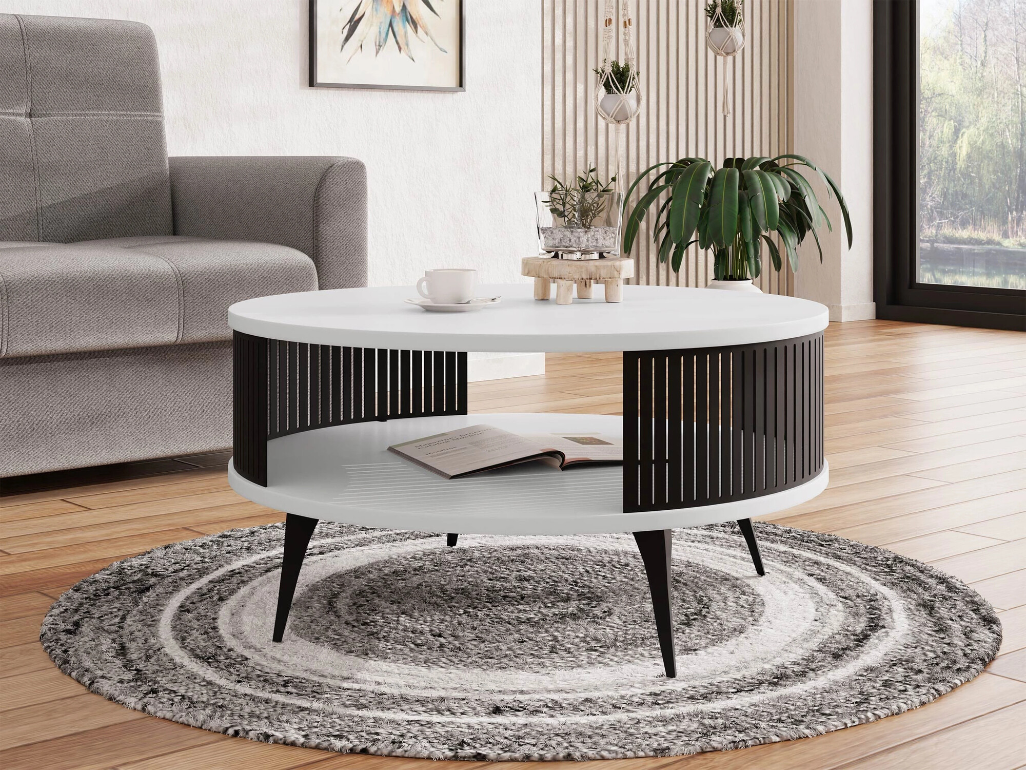 Mesa de centro Sordore 100 (Negro + Blanco)