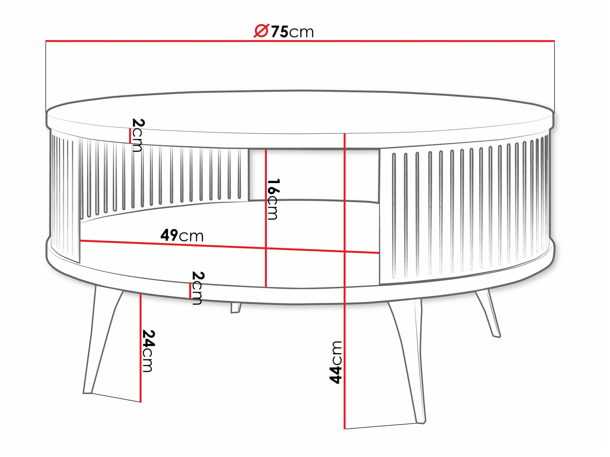 Mesa de centro Sordore 100 (Negro + Blanco)