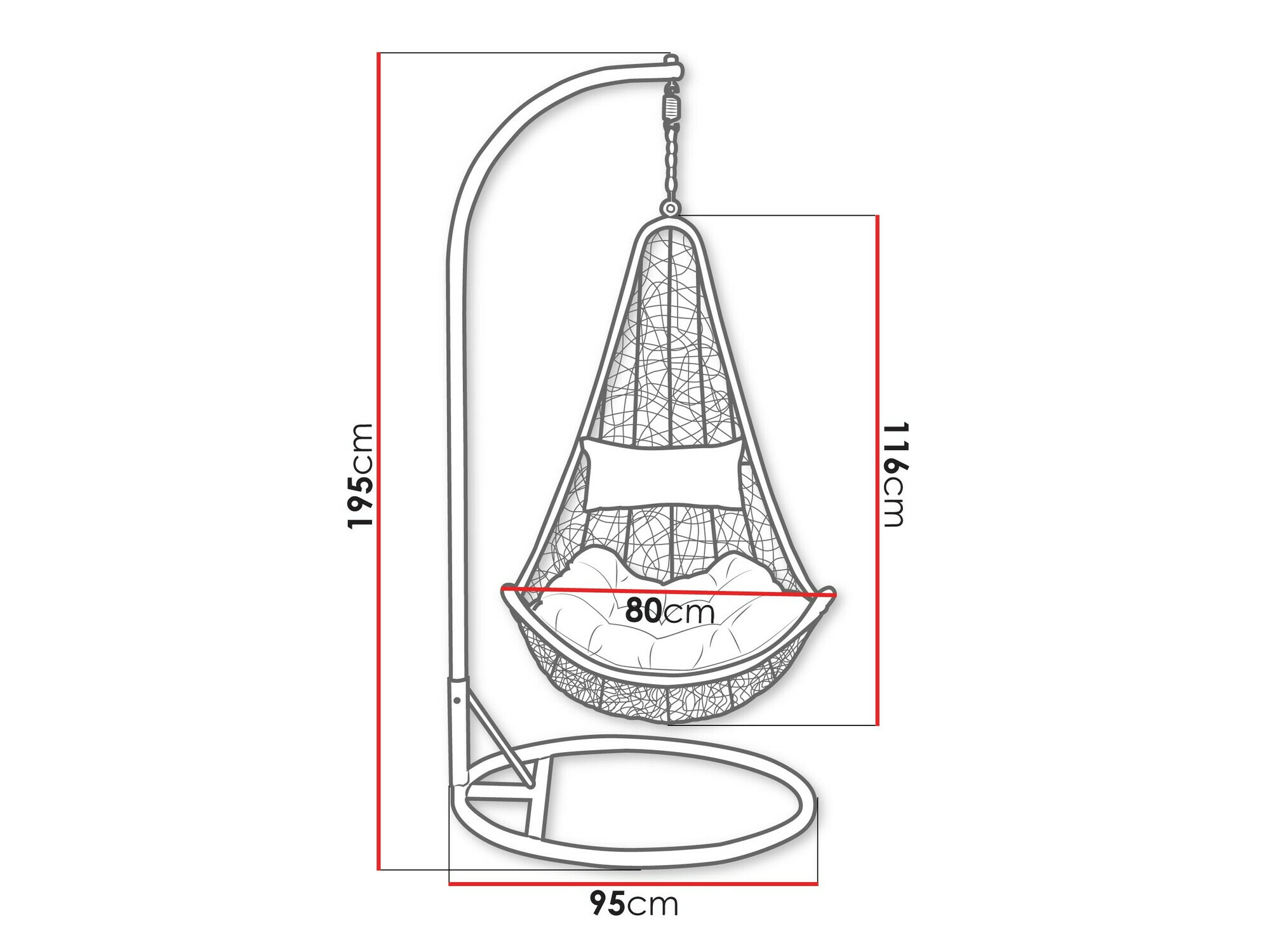 Silla colgante Comfivo 313 (Gris)